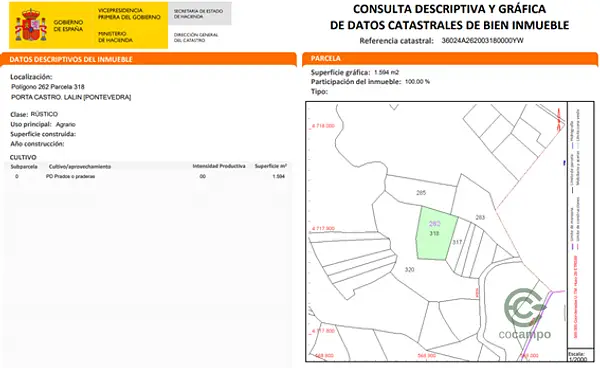Finca rústica de 16 ha en venta en Pontevedra