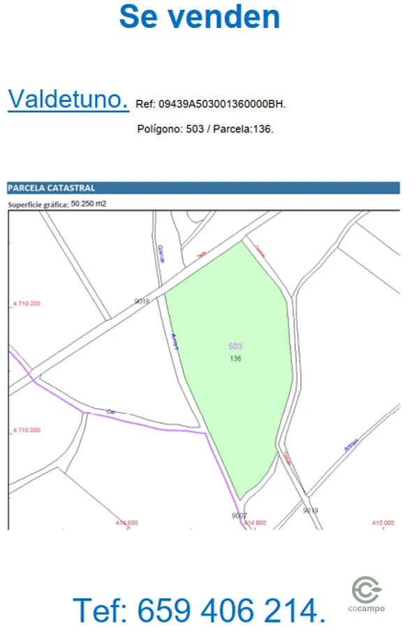 Finca agrícola de 5,025 ha en venta en Burgos