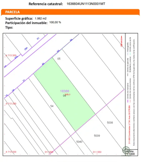 Finca rústica de 1 ha en venta en León